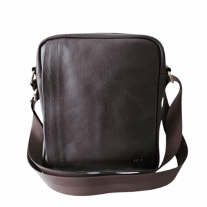 Morral de Hombre en Cuero Genuino Color Marrón