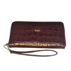 Billetera Nicol Rojo Vino Croco